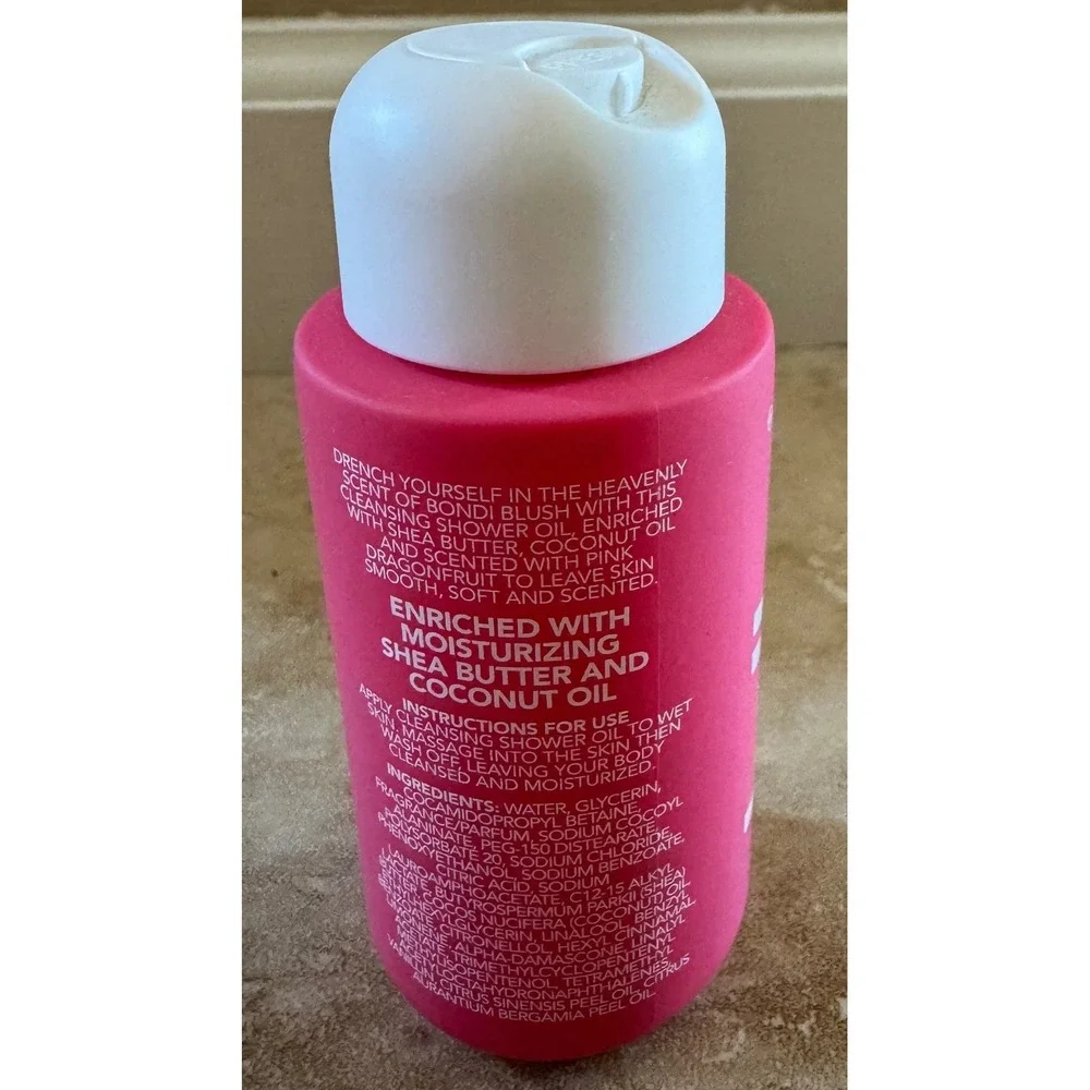 Holler and Glow Bondi Blush Shower Oil 3.38oz Pink Dragonfruit Cleanse Hydrate